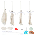 FREEBLOSS 6 Set Macrame Ghost Macrame Kit Halloween Macrame Gothic Halloween Party Decorations Macrame Wall Hanging Macrame Kit For Beginners