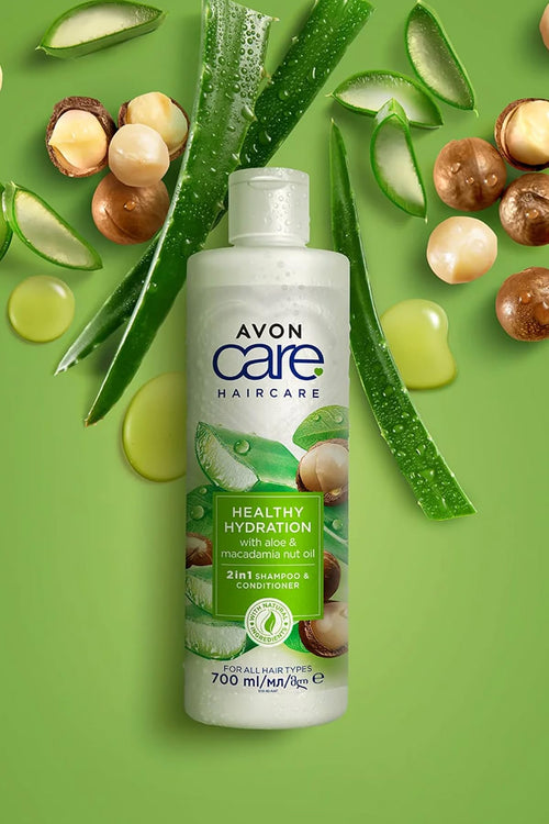 Avon Care Healthy Hydration 2-in-1 Shampoo & Conditioner Infused with aloe vera and macademia nut oil (1 Bottle)