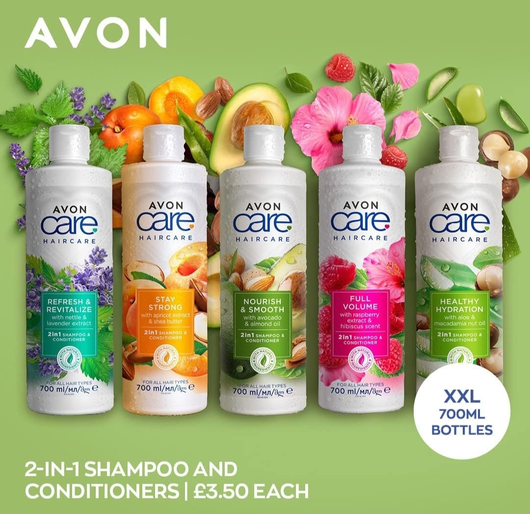 Avon Care Stay Strong 2-in-1 Shampoo & Conditioner Infused with apricot extract and shea butter (1 Bottle)